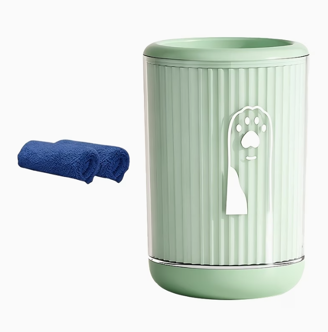 2-in-1 pet dog washing cup with 2 paw drying towel