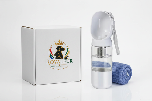 Royalfur Box with Bottle Standing Beside It